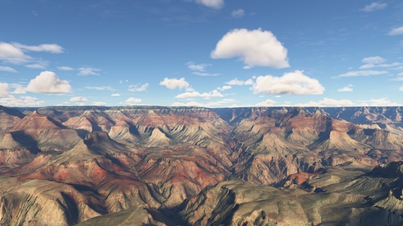 O Grande Canyon simulado no Microsoft Flight Simulator 2024.