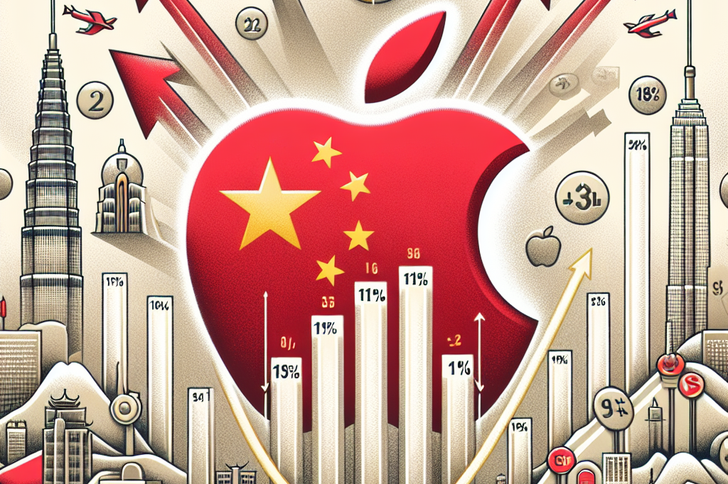 Aumento da receita trimestral da Apple, apesar da queda de 11% nas vendas na China.