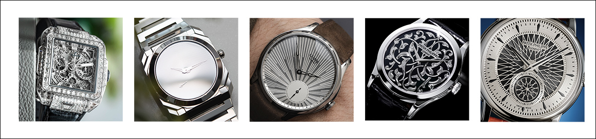 Alguns mostradores desafiadores na moda de relógios. Fonte: https://www.ablogtowatch.com/wait-a-minute-legibility-is-the-most-important-part-of-watch-design/